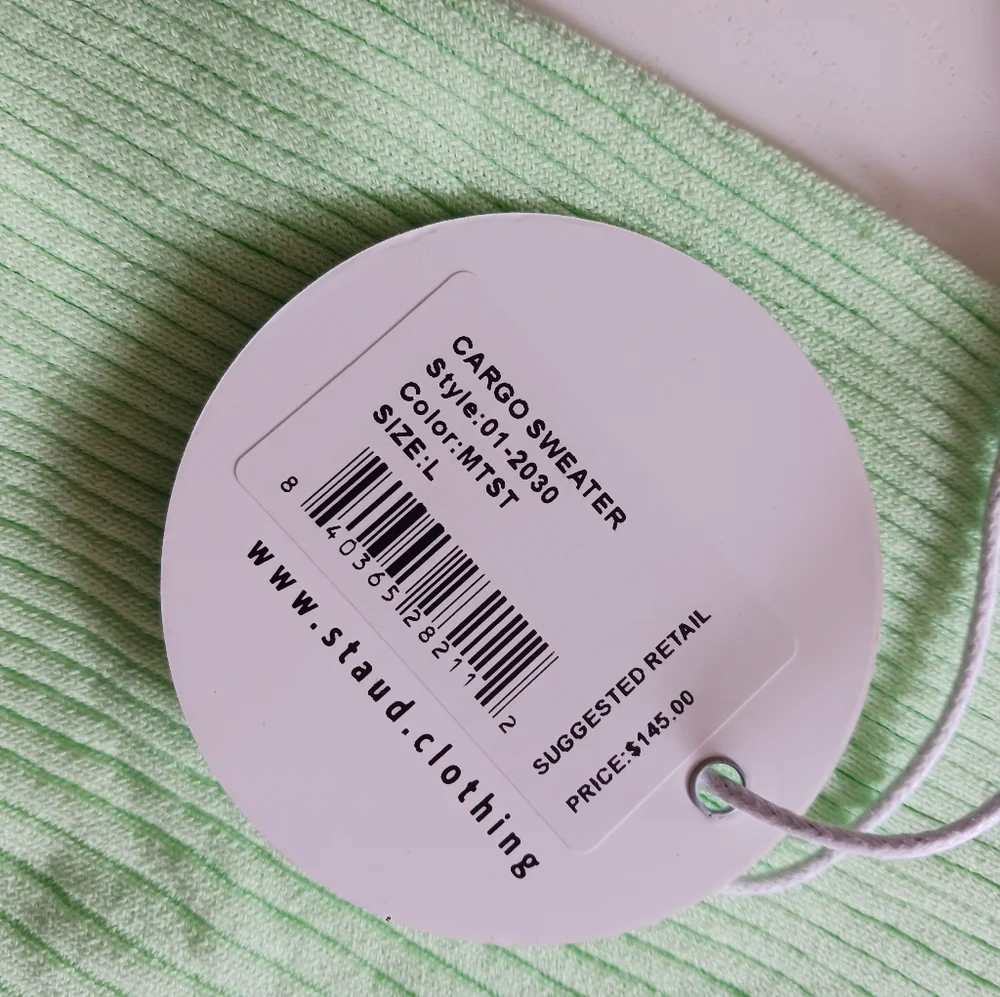 NWT STAUD Colorblock Cardigan Sweater Size L - Picture 10 of 10